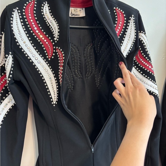 Vintage Small Western Showmanship Leather Embellished Horsemanship Jacket - Picture 12 of 15